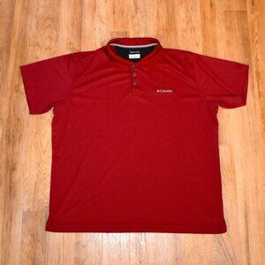 Columbia Omni Wick Dark Red Polo Shirt‎ Sz XXL